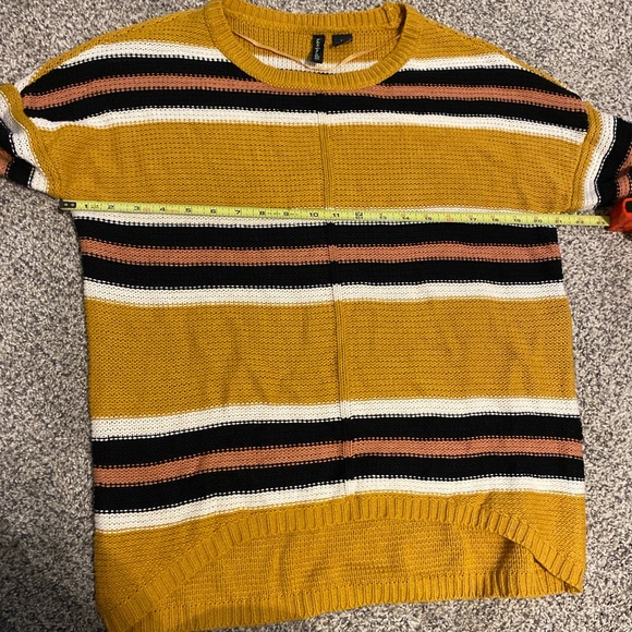Free People Mustard Striped Crewneck Sweater - Picture 3 of 5